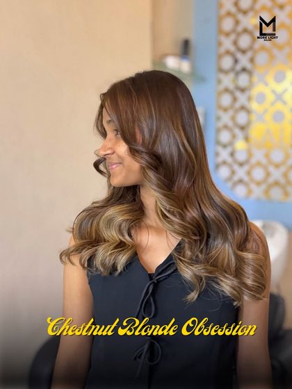 Our Chestnut Blonde obsession. This warm, luxe shade is the transformation everyone is choosing for a look that is bold, beautiful, and full of confidence.