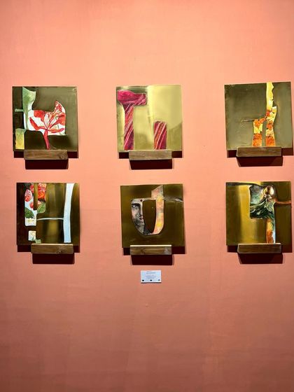 A collection of my 'Mapping Memories' artworks on display at my first fine art exhibition during Madras Art Weekend. It was an unforgettable experience to share this personal project.