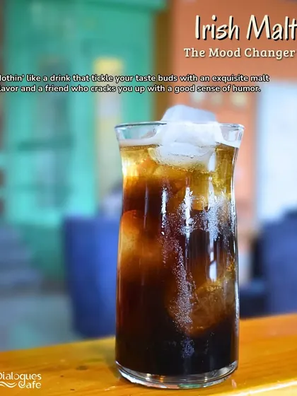Need a mood changer? Our Irish Malt mocktail has a rich, exquisite flavor that is sure to crack you up and lift your spirits, just like that one witty friend.