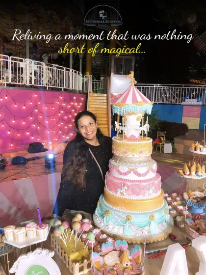 This multi-tiered carousel cake was the centerpiece for a magical first birthday party. We love taking on ambitious, large-scale custom cake projects that become the talk of the event.