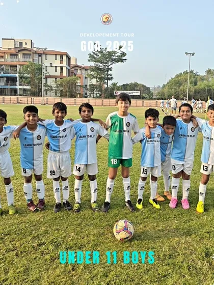 Our youngest group, the Under 11 Boys, getting ready for their game. Our grassroots football philosophy emphasizes early exposure to competitive environments to build a strong foundation for long-term player development.