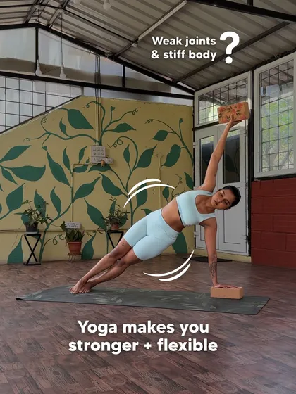Feeling weak or stiff is the perfect reason to start yoga, not a reason to avoid it. We use props like blocks to support your body as you build foundational strength and flexibility safely, one pose at a time.