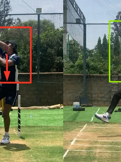 This left-arm spinner had an inconsistent release point due to poor action coordination. We worked on syncing his non-bowling arm lift with his bowling arm, creating a much stronger and more repeatable action.