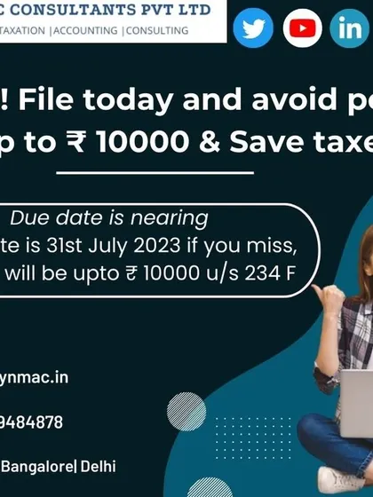 This is an alert to file your return before the deadline to avoid a penalty of up to ₹10,000 under section 234F. Let's get it done on time and save you money.