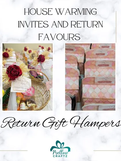 Celebrating a new home with custom invites and return favours. We offer a range of options, from elegant baskets to custom-printed boxes, to mark this special milestone.