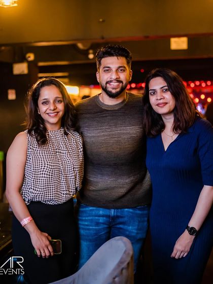 A group of friends enjoying the night.