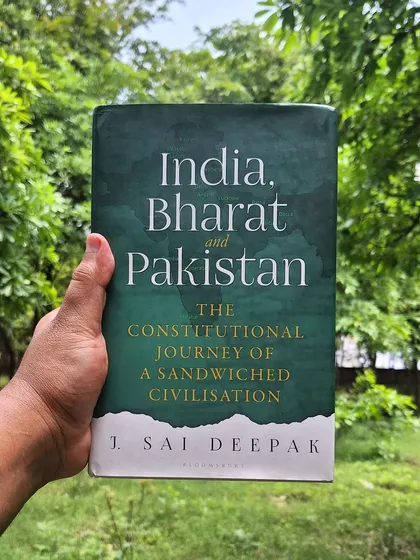 My second book, 'India, Bharat and Pakistan', which examines the religious underpinnings of the Two-Nation theory. The work traces the idea's origins long before the Muslim League, connecting it to events like the partition of Bengal and the Khilafat Movement.