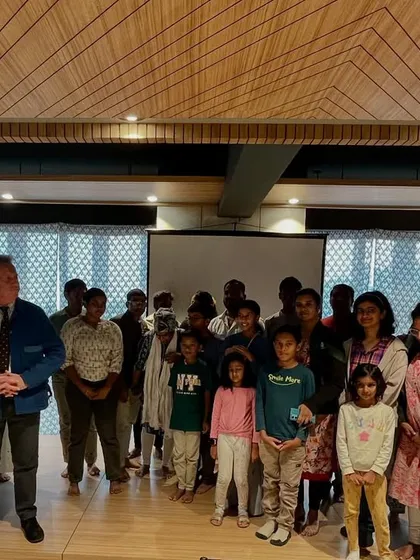 Our students and faculty with an official examiner from the Associated Board of the Royal Schools of Music (ABRSM). We are a registered center for prestigious international music exams.