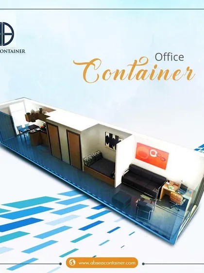 This 3D render shows the potential layout of an office container, complete with a reception area, workstations, and a private office. We help clients visualize their space before we build.