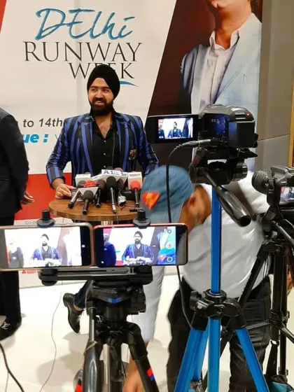 At the press conference for Delhi Runway Week. Being part of the larger fashion conversation is key to my creative process and brand journey.