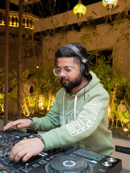 A calm moment behind the console at Perissa before the night gets crazy. I love the vibe of this outdoor venue.