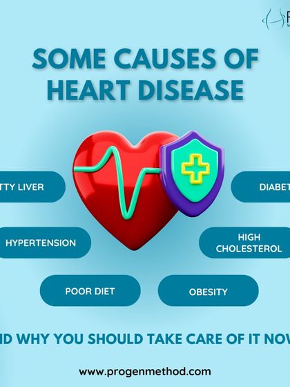 This graphic outlines some of the major causes of heart disease, including obesity, poor diet, and high cholesterol. Our program is designed to address these root causes.