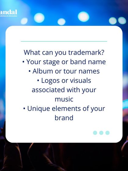 We provide a clear list of what can be trademarked, including stage names, album titles, logos, and other unique brand elements.