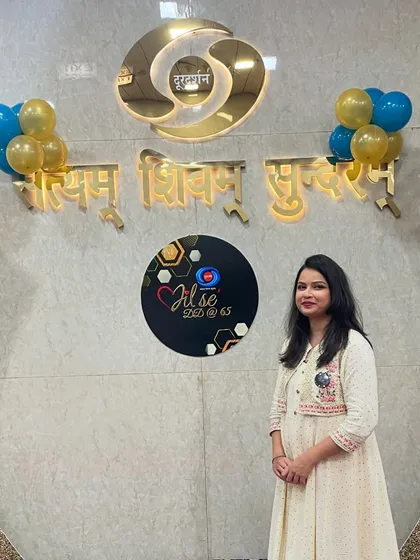 A photo from the Doordarshan event celebrating 65 years of the iconic channel. I was thrilled to perform live for their special program, "Dil se Doordarshan."