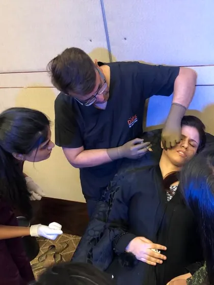 Teaching is always fun, especially when the topic is fillers. Here I am during a hands-on training session at the DIAS Academy, guiding attendees through a procedure.