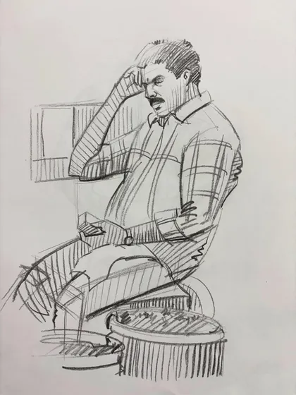 A collection of my figure drawing demonstrations from online classes and practice sessions. Each sketch is an opportunity to study the human form, capturing different poses, gestures, and scenes from daily life.