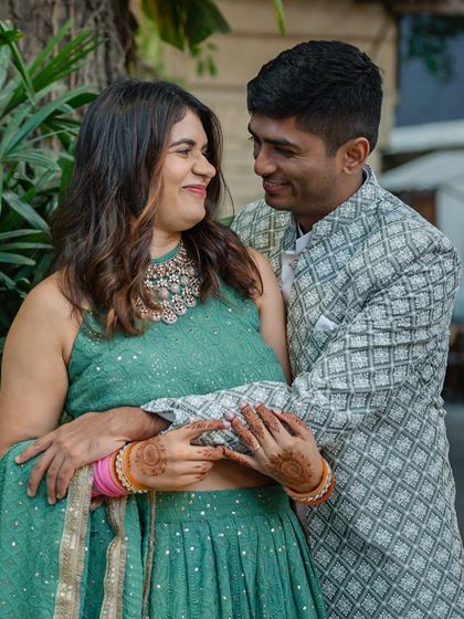 An intimate embrace during a 40-person wedding in Delhi. I love shooting these smaller, more personal celebrations where the focus is truly on the couple's love and connection.