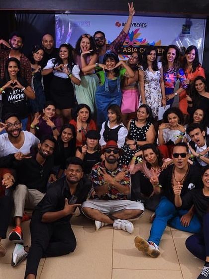 One more for the road! A fun, goofy group photo from our Goa convention. We are serious about dance, but we never forget to have fun.