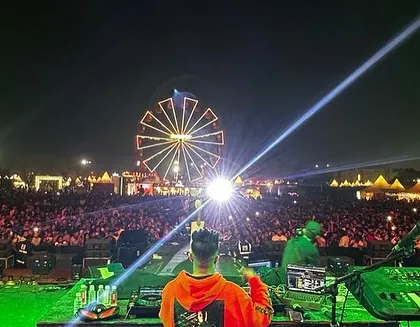 There's nothing like the energy of a festival crowd. This shot is from my set for Riar Saab at Zomaland in Pune, where I had the amazing opportunity to play for thousands of people under the lights of the main stage.