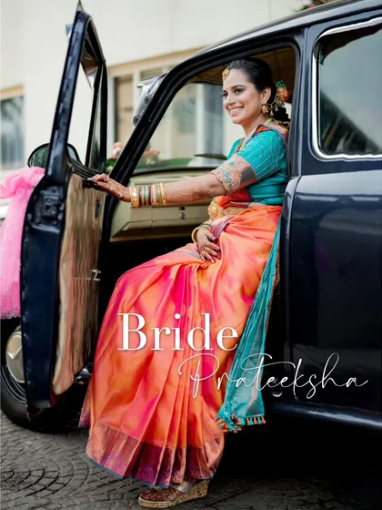 A radiant mom to be, stepping out in style. Incorporating classic elements like a vintage Ambassador car adds a touch of timeless elegance and personality to a maternity photoshoot.