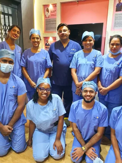 This is my dedicated surgical team at Radiant Clinic. We recently conducted a hands-on live surgery workshop where I had the privilege of mentoring the next generation of surgeons, sharing the advanced techniques and protocols we use to ensure patient safety and excellent results.