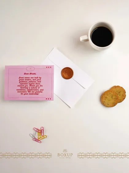 A heartfelt, personalized note can elevate any gift. I offer custom-printed cards with wax seals for that extra touch of elegance and personal connection.