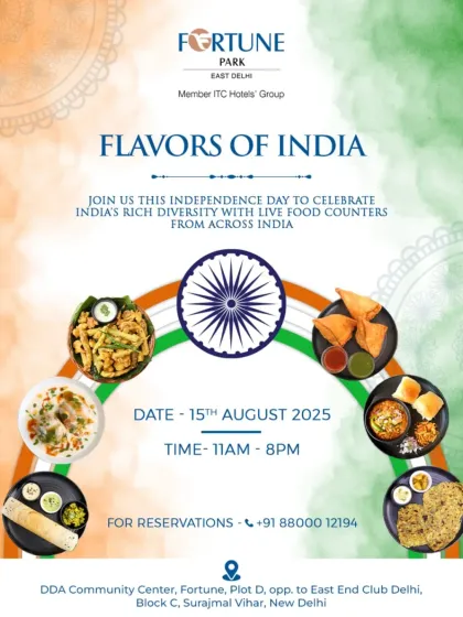 For Independence Day, we host "Flavors of India," a celebration of the country's rich culinary diversity with live food counters.