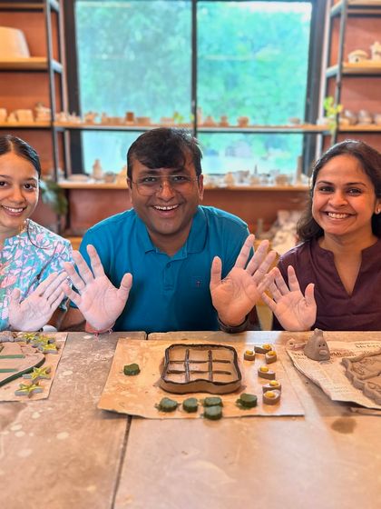 Look at the happy faces from our tic-tac-toe pottery workshop. It's a great activity for friends and family to do together, resulting in a unique, handmade game set.