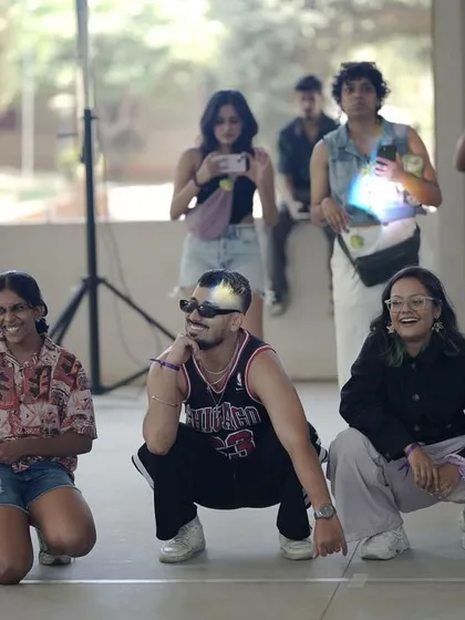 Dancers and judges enjoying a light moment during the Spectra event.
