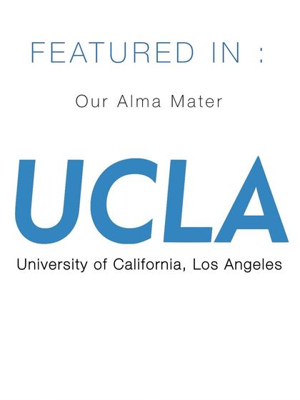A graphic proudly stating that my work has been featured by my alma mater, the University of California, Los Angeles (UCLA).