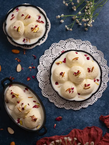 A bright and airy shot of Ras Malai, showing my versatility in styling. This look is fresh and modern compared to the more traditional, moody shots.