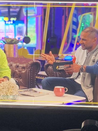 On the monitor during the 'Dhawan Karenge' shoot. This view shows how the contrasting colors of the outfits I chose for Shikhar and Rishabh created a visually engaging frame.