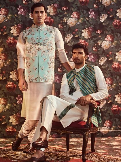 Match to the style of perfection. We curate designs for every taste, from classic embroidered jackets to bold, modern fusion wear.