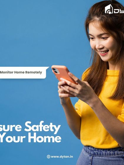 Ensure the safety of your home by monitoring it remotely. This image shows a user checking her home's status, demonstrating the convenience and control I provide.