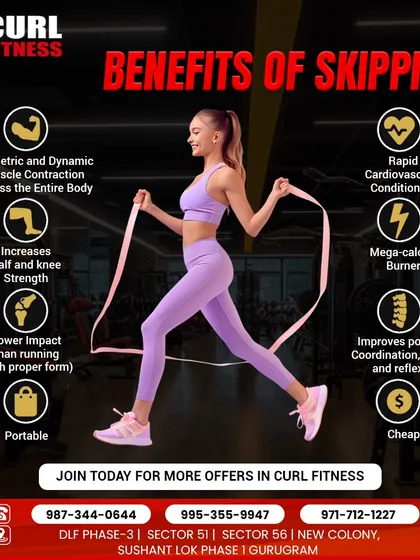 The benefits of skipping are huge. It's a mega-calorie burner, great for cardiovascular health, and improves coordination, all while being a low-impact exercise.