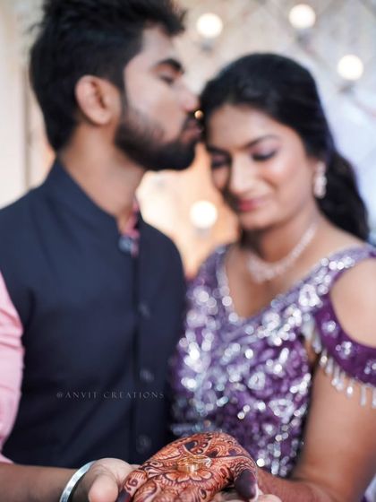 A soft-focus, romantic close-up of the couple after their engagement, highlighting the ring and their connection.