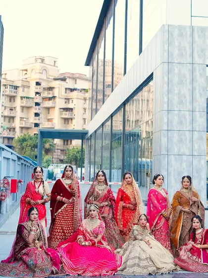 A proud moment on exam day. Our students showcase their final bridal looks, a culmination of months of hard work, practice, and dedication to mastering the art of bridal makeup.
