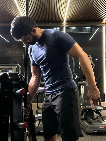 A candid shot from a training session. The gym is my happy place.