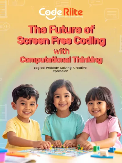 This image captures the future I'm building with my screen-free coding programs. It's a future where children are equipped with logical problem-solving skills and creative expression, ready to innovate and lead.