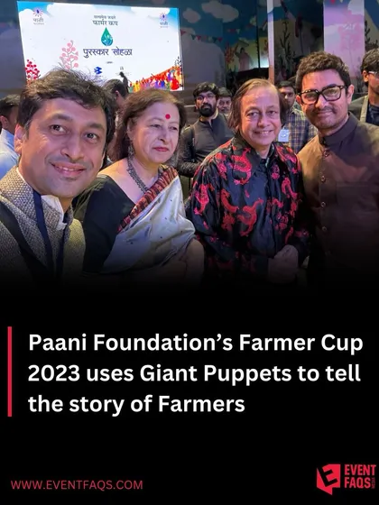 Puppetry can be a powerful tool for social messaging. I was proud to collaborate with Aamir Khan and the Paani Foundation, designing giant puppets to tell the story of farmers' struggles at their Farmer Cup event.