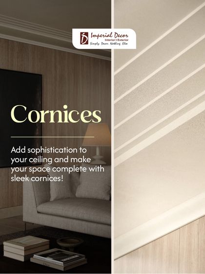 Cornices add sophistication to your ceiling and make your space feel complete. These sleek cornices bridge the gap between the wall and ceiling, providing a clean and elegant finishing touch.