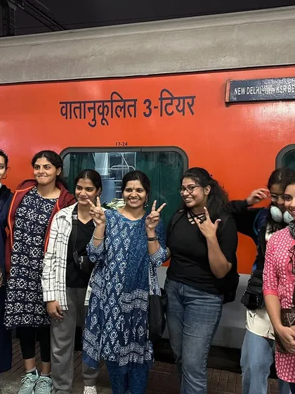 My girls, all set for the adventure of a lifetime in Delhi.