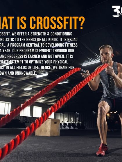 What is CrossFit? It's a strength and conditioning program designed to optimize your physical competence in all fields of life. We train for the unknown and the unknowable.