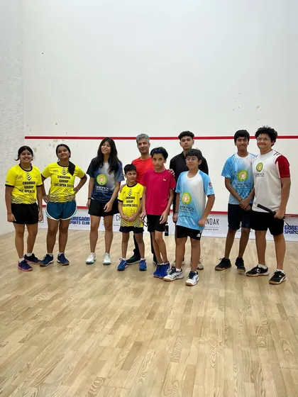 The players from Oberoi International School and Goregaon Sports Club together after their friendly matches. These events build sportsmanship and community bonds.