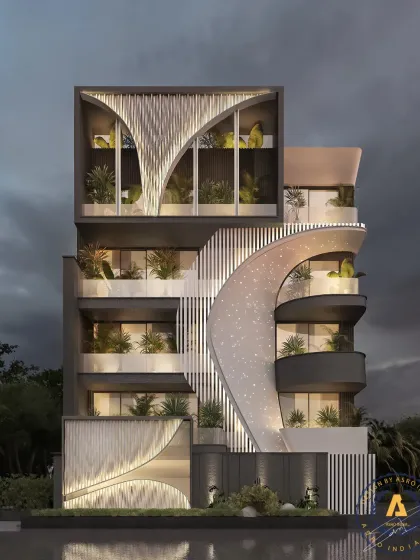 This 400 sq ft facade in Gurjanwala, Delhi, is a testament to the transformative power of modern materials. The interplay of light and form, achieved through optical fiber and thoughtfully crafted profiles, creates a mesmerizing visual experience.