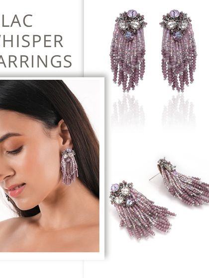 Our Lilac Whisper Earrings are made with shades of purple and silver, creating a dreamy and sophisticated look.