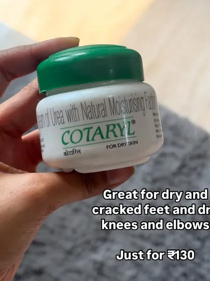 This Cotaryl cream is an affordable pharmacy find that works wonders on dry, cracked feet, knees, and elbows. It's incredibly effective and costs just ₹130.