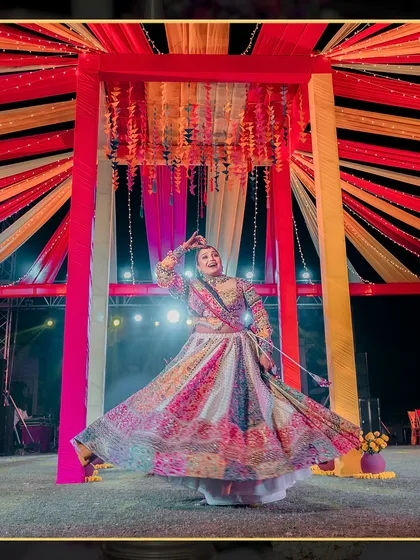 Your Sangeet should be an explosion of joy. I love working with vibrant colors and dynamic setups like this one to create an energy that gets everyone on the dance floor. This is where your celebration really comes to life.