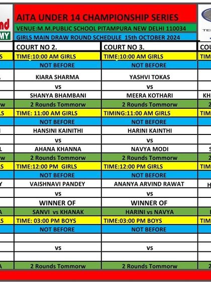 Tournament Schedules & Information photo 14