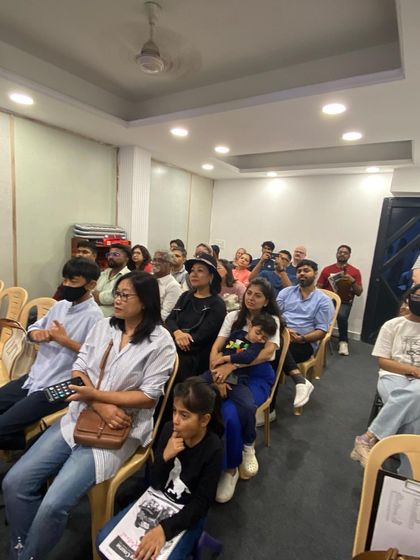 The audience at our Fall Performance Lab. A supportive crowd of family and friends makes all the difference for a new performer.